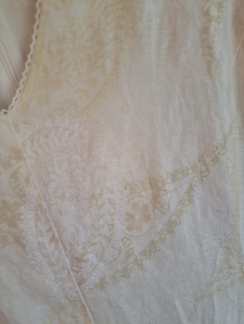 Liz Claiborne 100% Linen Summer Vacation Dress Lined Flounced Maxi Classic 14 - Picture 2 of 6